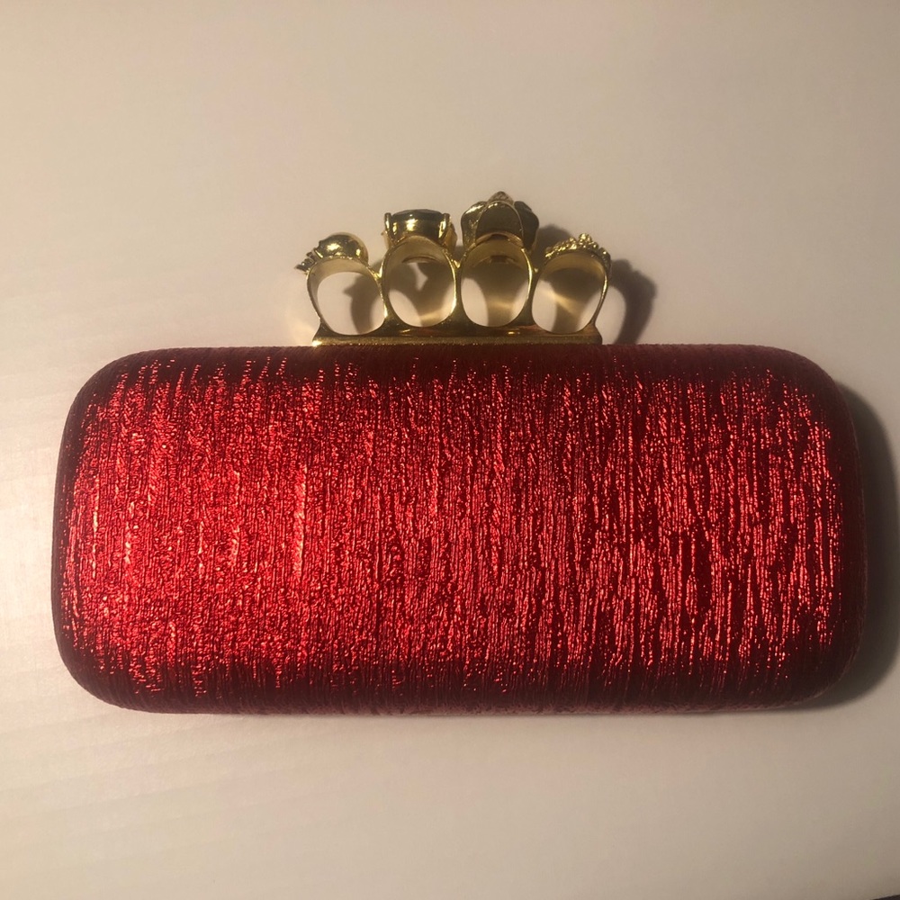 Red clutch bag